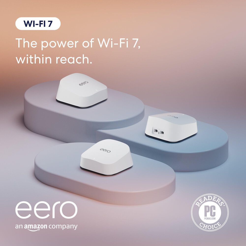 eero 3-Pack 7 Mesh Wi-Fi 7 System in White, , large