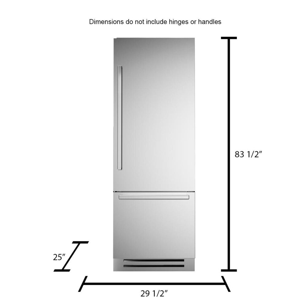 Bertazzoni 30&quot; Built-In Bottom Freezer Refrigerator Professional Series on Right Hinge, , large