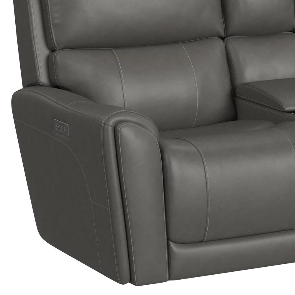 Flexsteel Carter Power Reclining Loveseat in Gray, , large