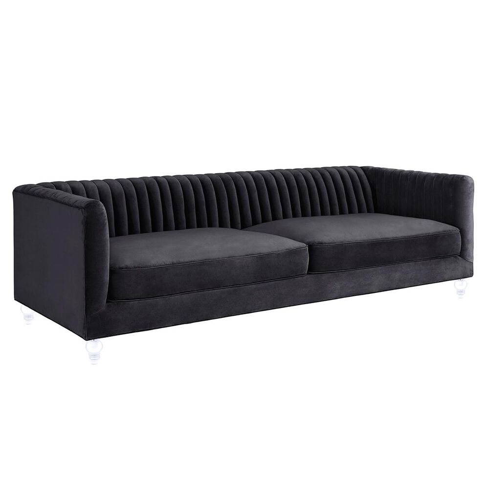 Tov Furniture Aviator Sofa in Grey Velvet NFM