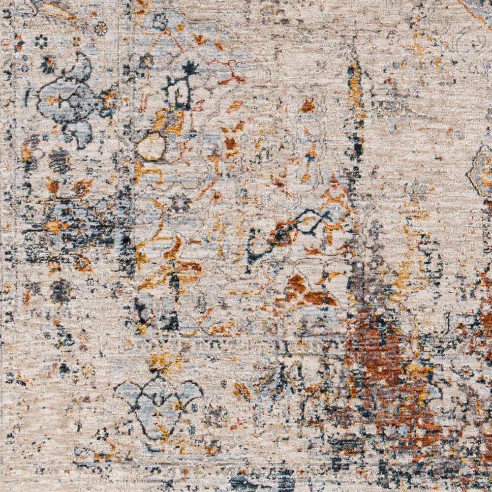 Surya Laila 2&#39;7&quot; x 10&#39; Orange, Teal, Sage, Saffron, Gray and Cream Runner, , large