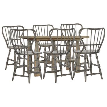 Hooker Furniture Ciao Bella 7-Piece Counter Height Dining Set in Natural and Speckled Gray, , large