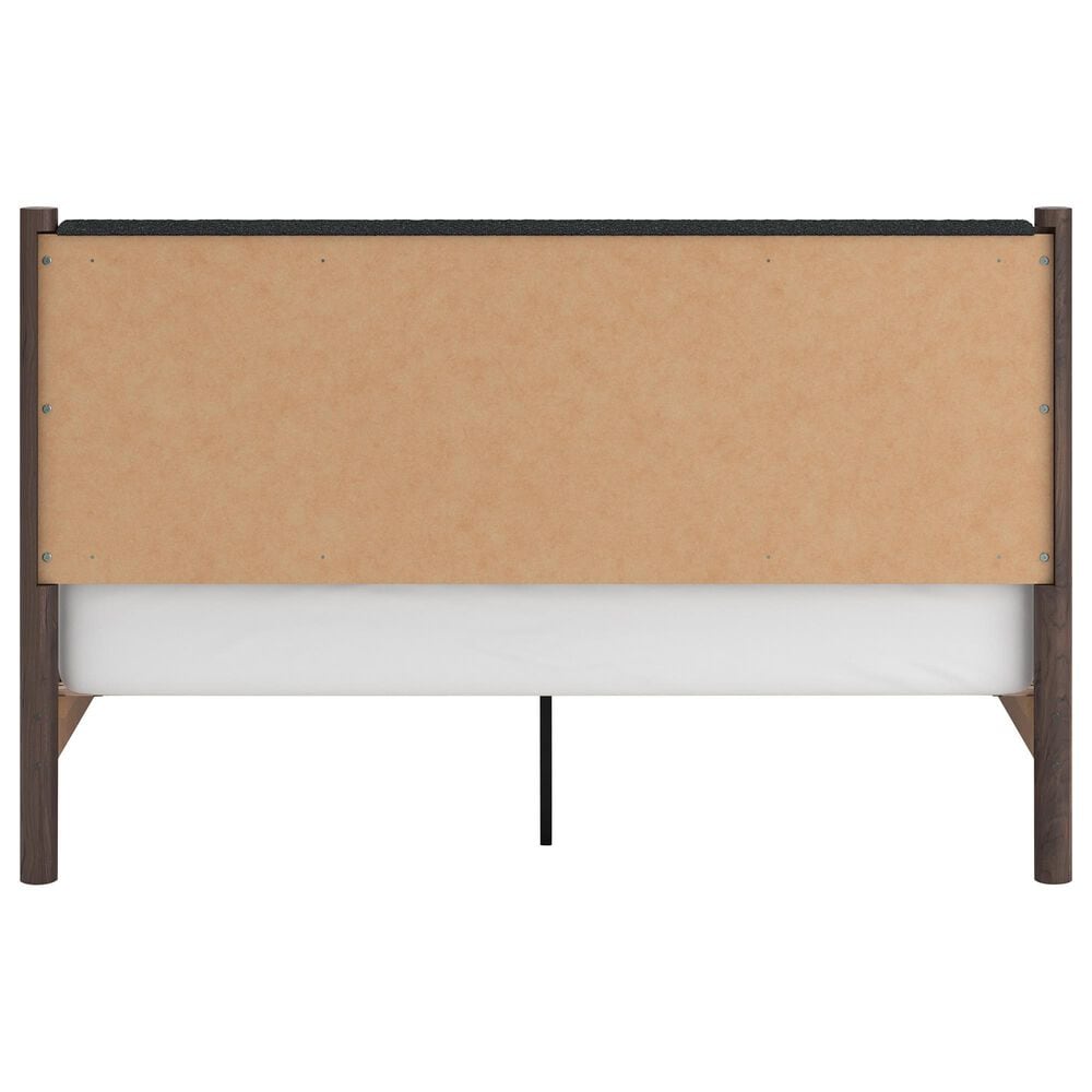 Ashley Pamytta King Upholstered Panel Platform Bed in Rich Brown, , large