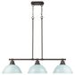 Golden Lighting Duncan 3-Light Pendant with Seafoam Shade in Rubbed Bronze, , large