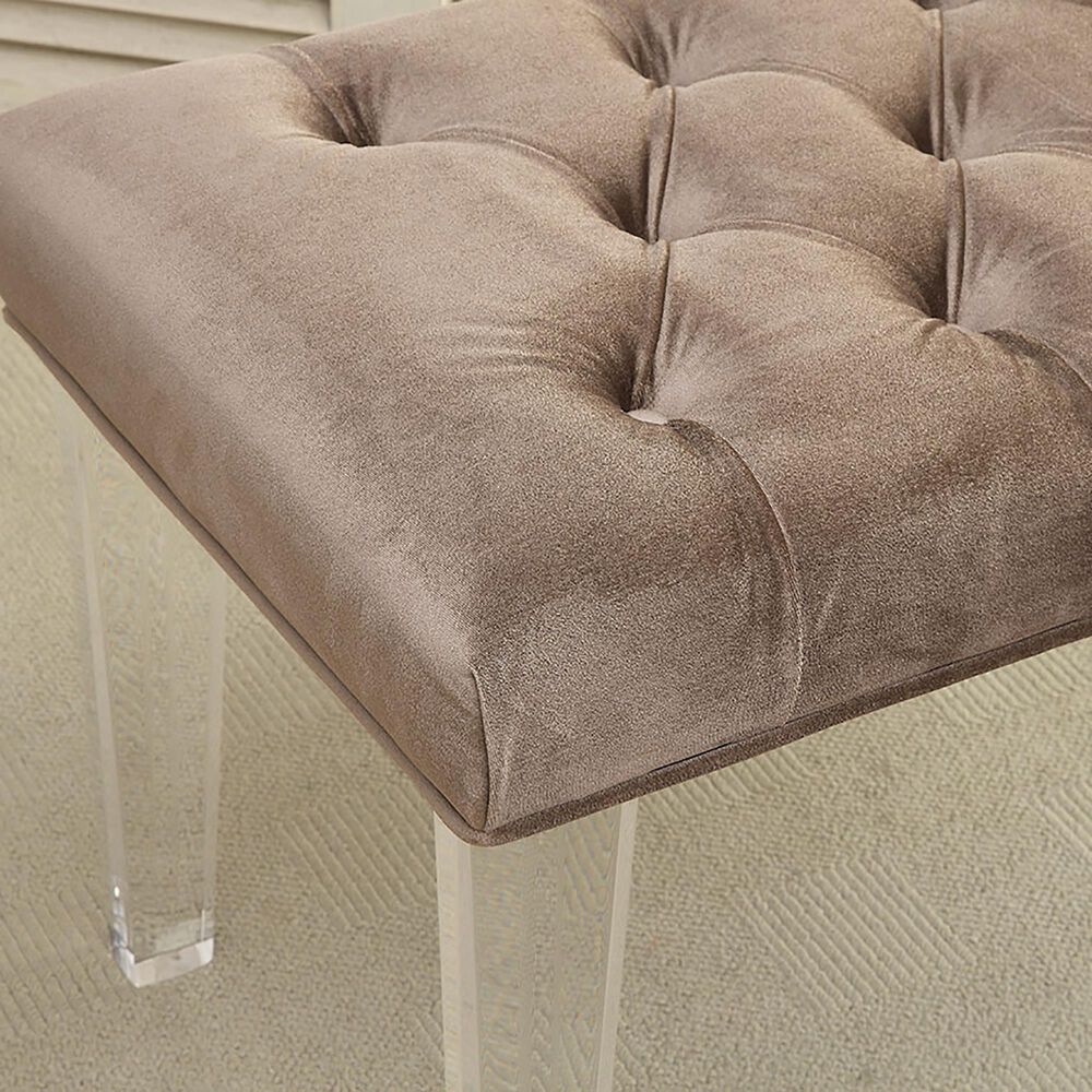 Furniture of America Sasse Button Tufted Upholstered Bench in Brown, , large