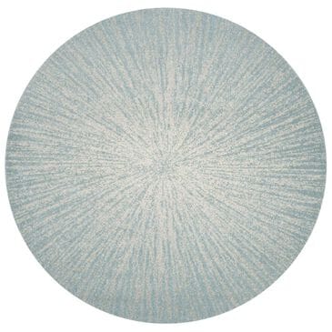 Safavieh Evoke EVK228J 3" Round Aqua and Ivory Area Rug, , large