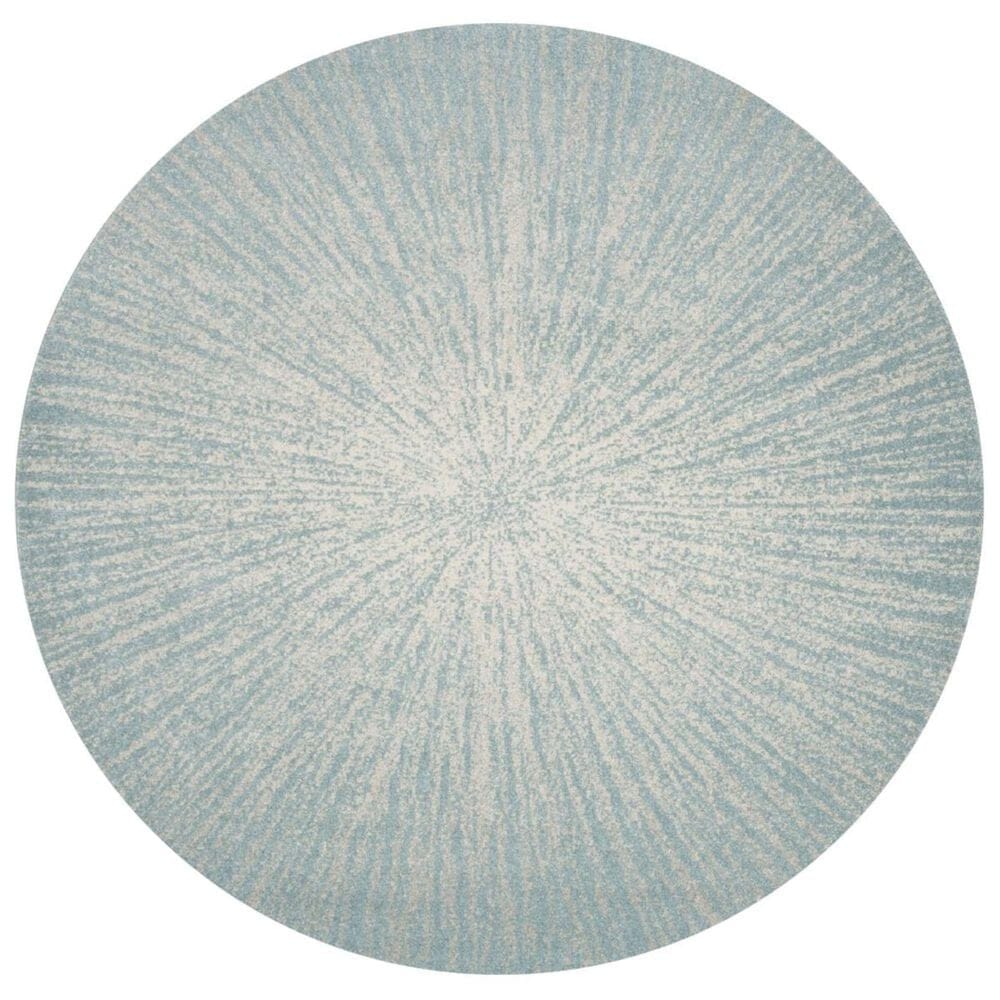 Safavieh Evoke EVK228J 3" Round Aqua and Ivory Area Rug, , large