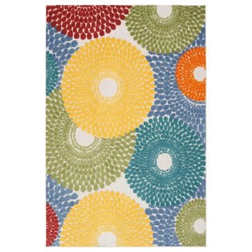 Nourison Aloha Geometric 7" x 10" Multicolor Indoor/Outdoor Area Rug, , large