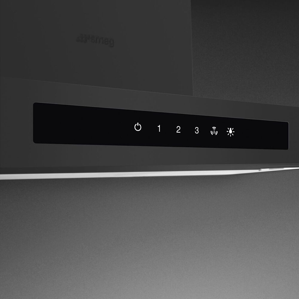SMEG 30" Flat T-Shape Universal Brushed Hood in Matte Black, , large