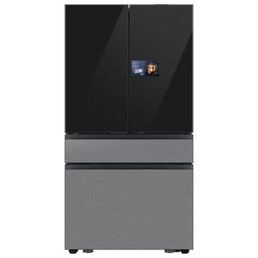 Samsung 22.5 Cu. Ft. Bespoke Counter Depth 4-Door French Door Refrigerator with AI Home & AI Vision Inside in Charcoal Glass and Stainless Steel, , large