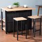 Southern Enterprises Berinsly 3-Piece Expandable Freestanding Kitchen Island Set in Black and Natural, , large