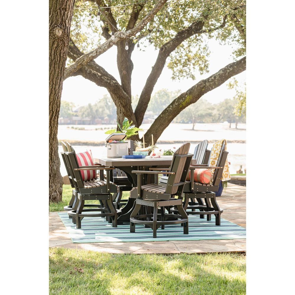 Amish Orchard 7-Piece Patio Counter Height Dining Set in Brazilian Walnut and Black, , large