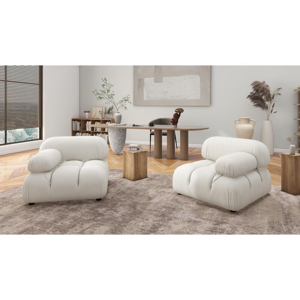 Jennifer Taylor Home Marcel Lounge Arm Chair in Ivory White, , large