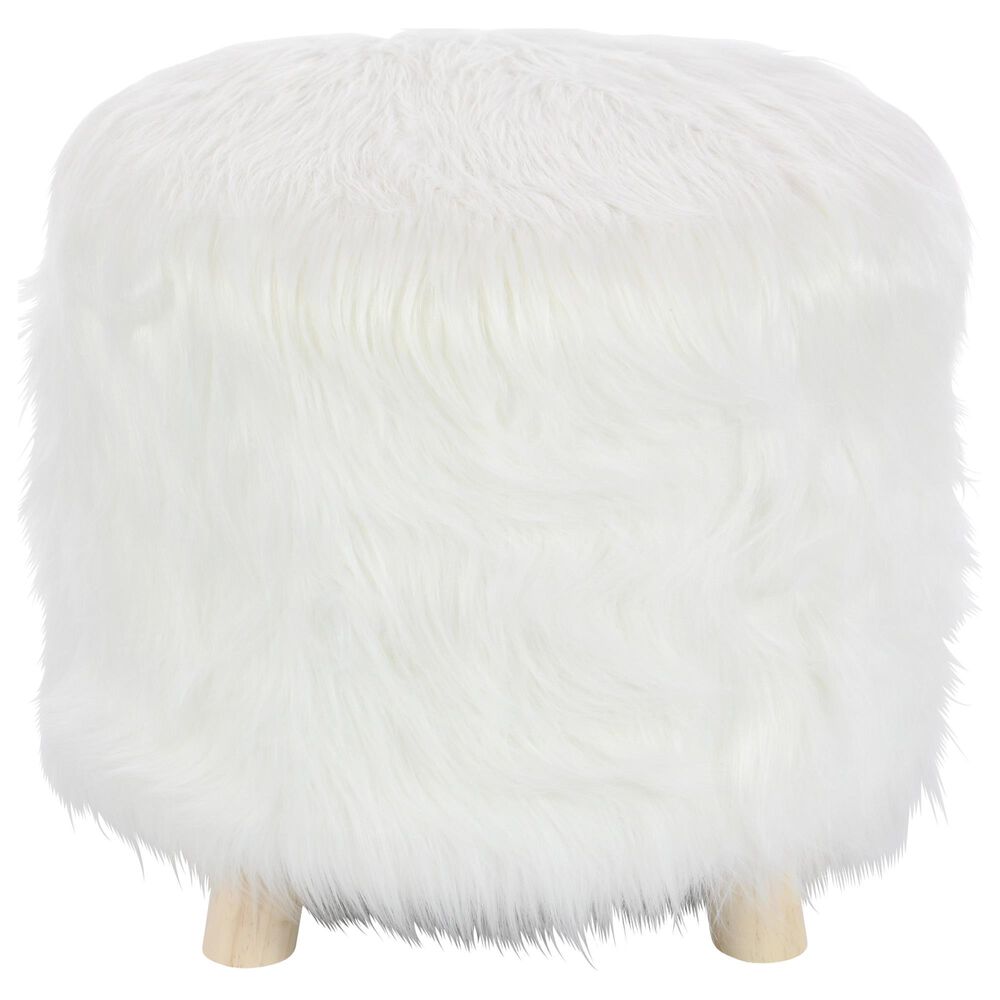 Maple and Jade 16" x 19" Stool in White, , large