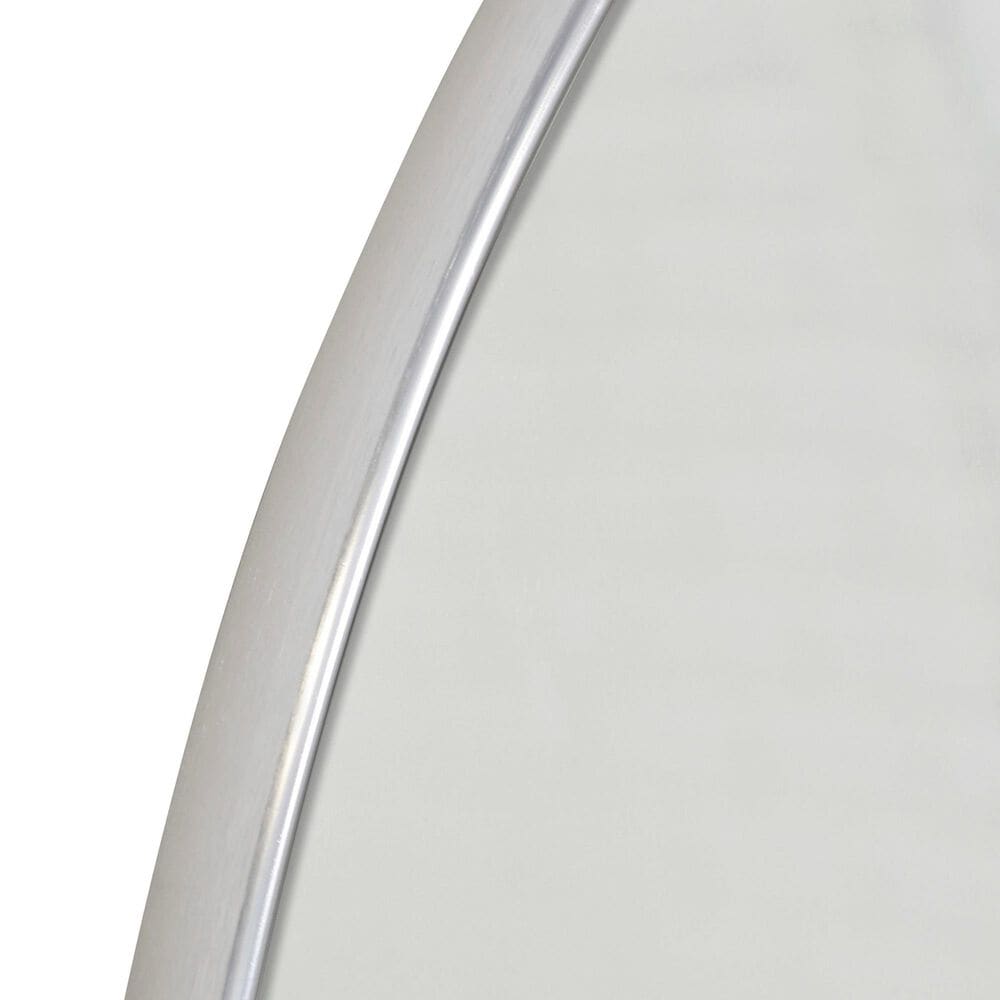 Flair Industries 42" Round Aluminum Wall Mirror in Silver, , large