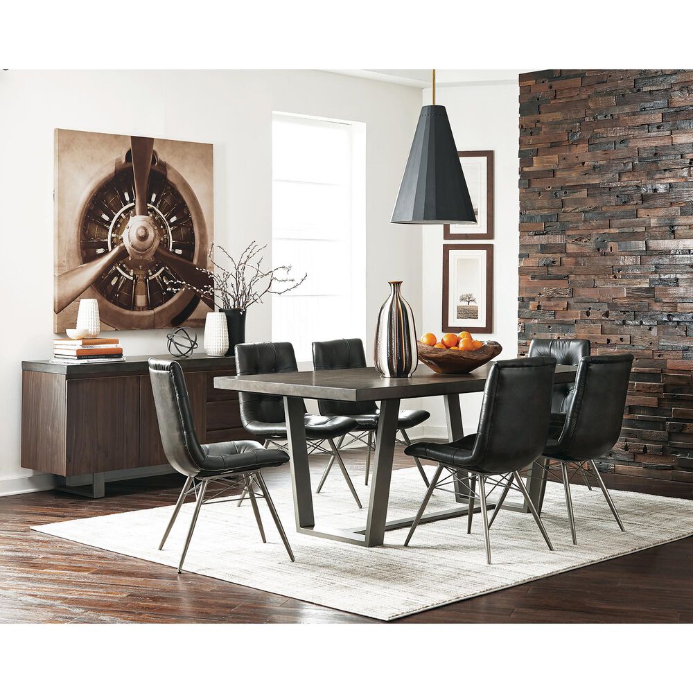 Pacific Landing Dittnar Tufted Dining Chair with Charcoal Cushion in Grey, , large