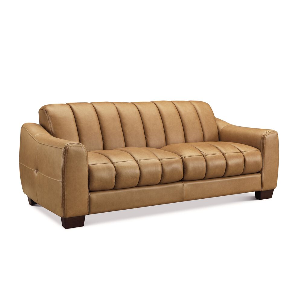 Hydeline Bayeun Leather Stationary Sofa in Chico Cinnamon, , large
