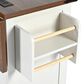 HOMLUX 55" Farmhouse Kitchen Island with Power Outlet in White, , large