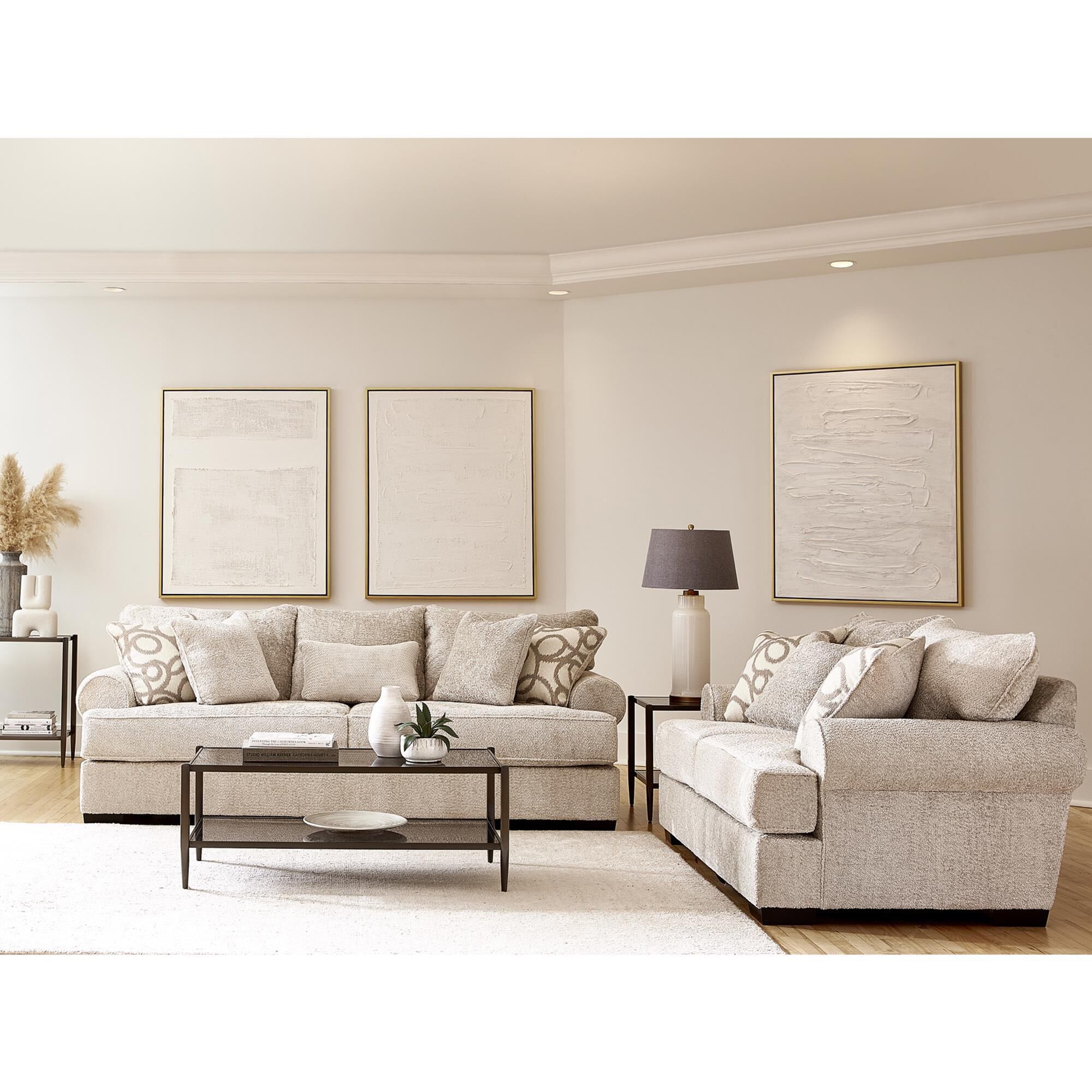 Michael Nicholas Designs Mustang Stationary Sofa in Puppy Storm