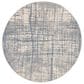 Nourison Rush 6" Round Ivory and Blue Area Rug, , large