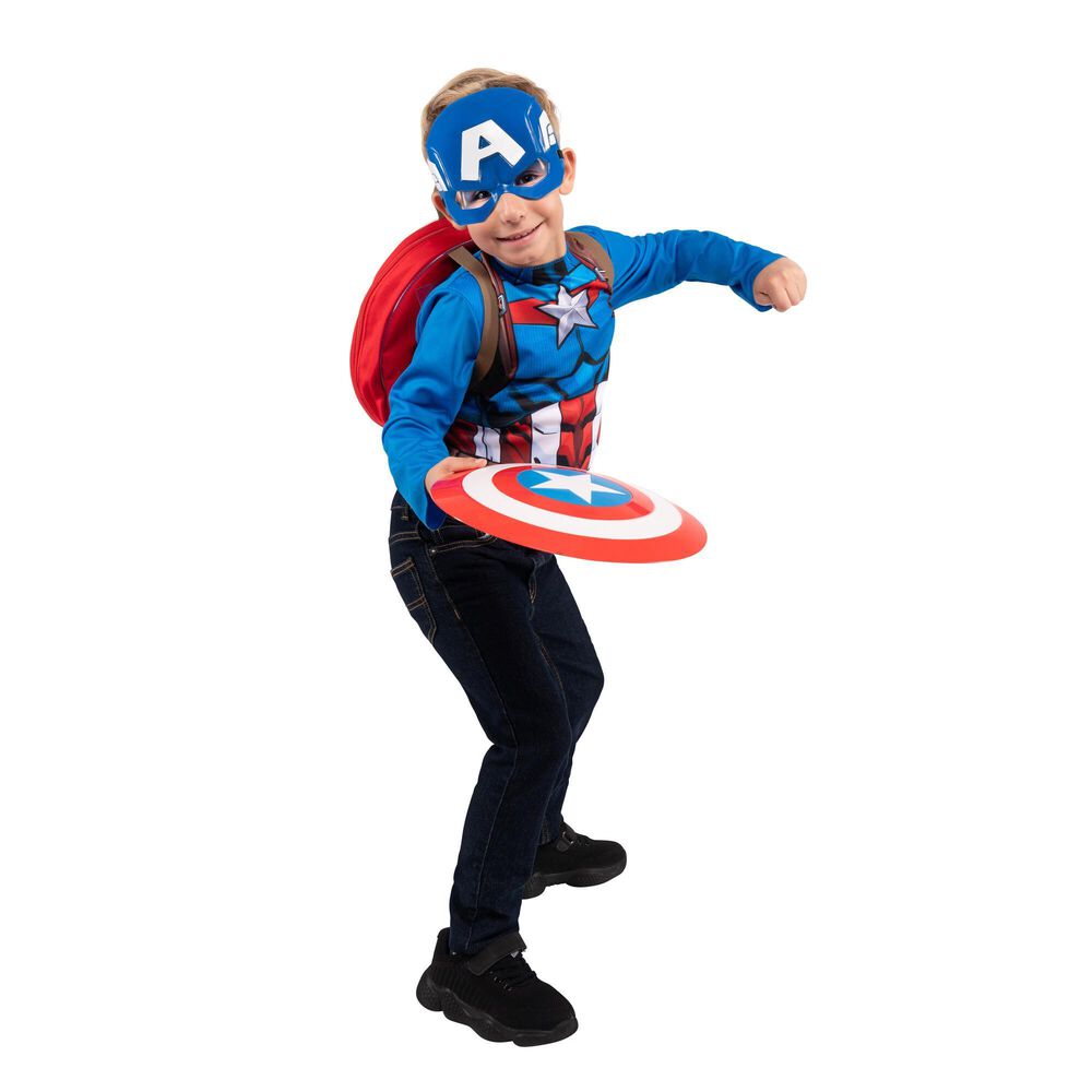 Squishmallow Marvel Captain America Superpower Pak Costume in Multicolor, , large