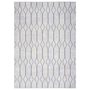 Nourison Machine Washable Series 1 2" x 4" Ivory and Grey Area Rug, , large