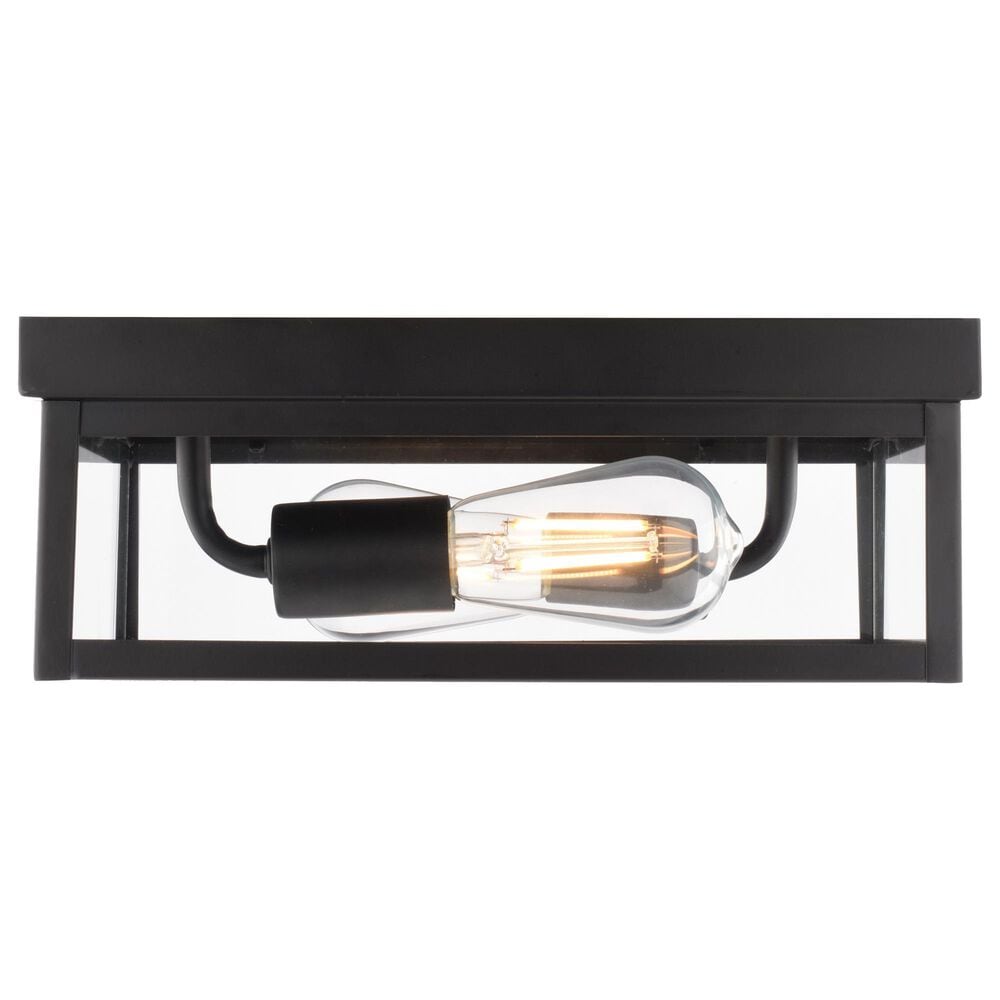 Vaxcel Clinton 2-Light Outdoor Flush Mount in Matte Black, , large