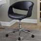 LumiSource Curvo Swivel Task Chair with Black Faux Leather Cushion in Chrome, , large