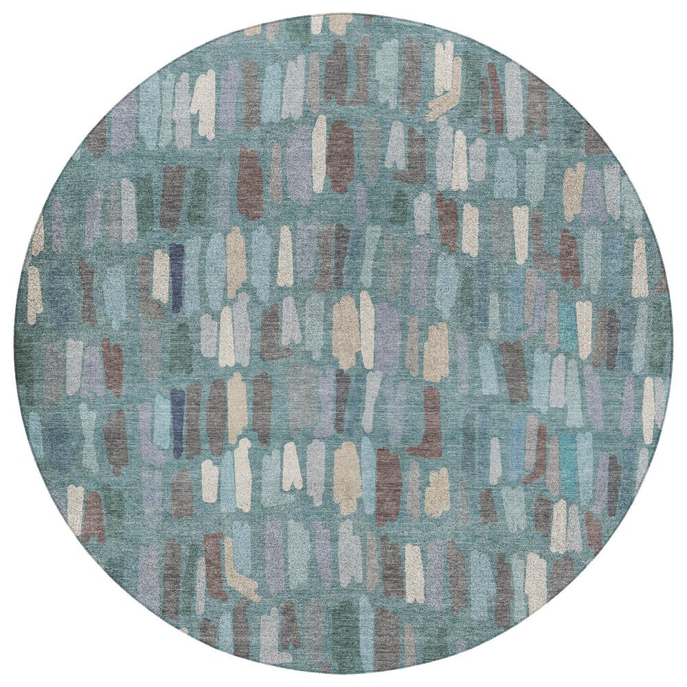 Dalyn Rug Company Kenner KN5 Teal 8" Round Area Rug, , large