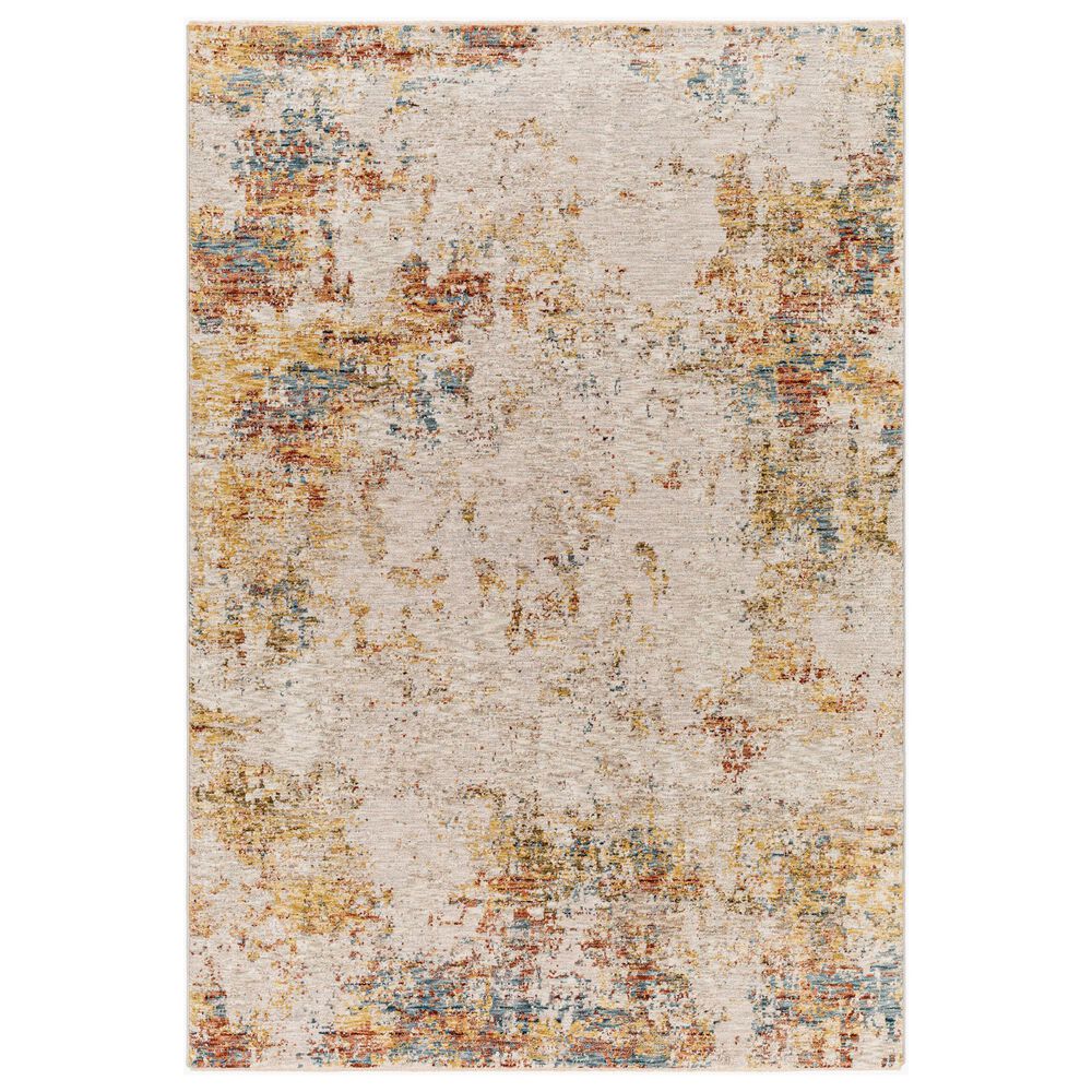 Surya Reina Light Gray, Cream, Medium Gray, Denim, Rust, Mustard and Olive 2"7" x 3"11" Area Rug, , large