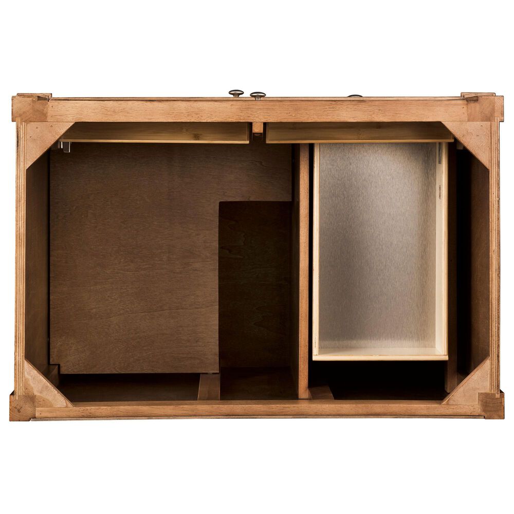 James Martin Vanities Brittany 36&quot; Single Bathroom Vanity in Saddle Brown with 3 cm Victorian Silver Quartz Top and Rectangular Sink, , large