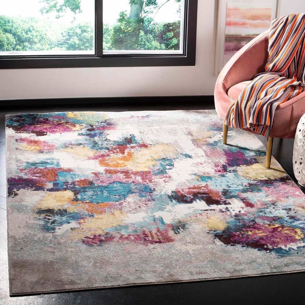 Safavieh Aria 8&#39; x 10&#39; Grey and Wine Area Rug, , large