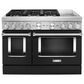 KitchenAid 48" Professional Double Oven Dual Fuel Range in Imperial Black, , large
