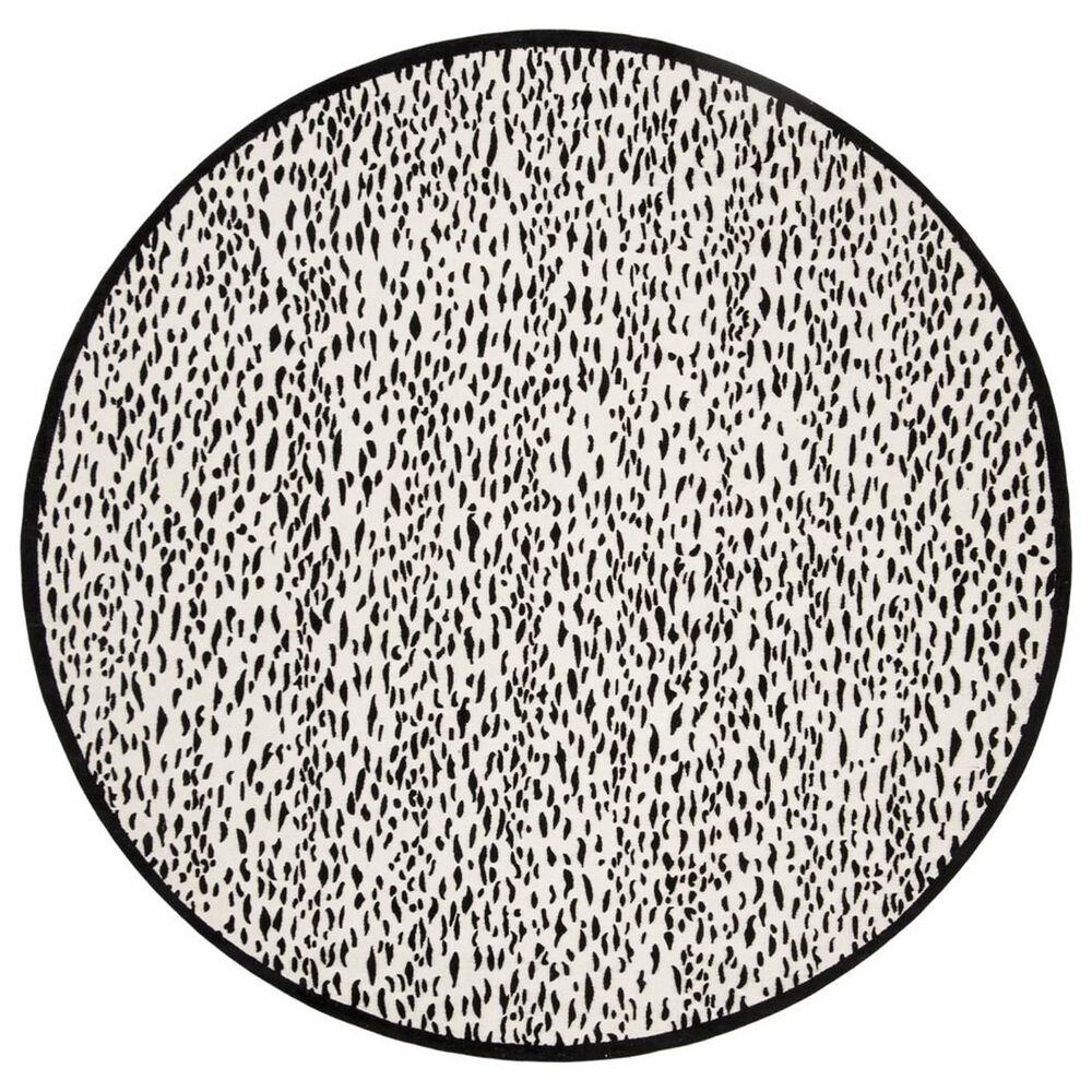 Safavieh Marbella 6" Round Black and Ivory Area Rug, , large