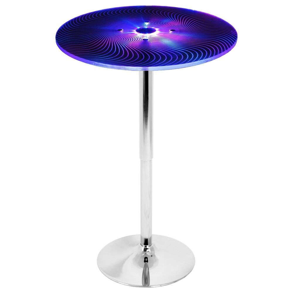 Lumisource Spyra Bar Table in Clear and Chrome - Table Only, , large
