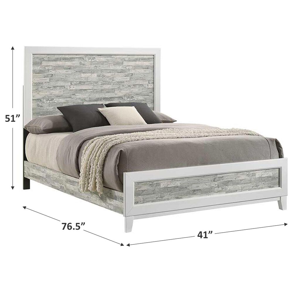 Titanic Furniture Artic Twin Panel Bed in Gray and White, , large