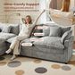 HOMLUX 107.87" Ultra-Comfort Chenille Sectional Sofa in Dark Gray, , large
