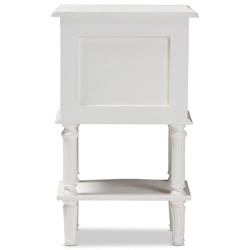 Baxton Studio Audrey 2-Drawer Nightstand in White, , large