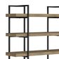 Ashley Montia 76" Bookcase in Light Brown and Gunmetal Gray, , large