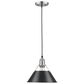 Golden Lighting Orwell PW 1-Light Pendant - 10" in Pewter with Black Shade, , large