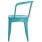 Hearth and Haven Lourdes 3-Piece Iron Bistro Set in Teal, , large