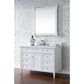 James Martin Brittany 48" Single Bathroom Vanity in Bright White with 3 cm White Zeus Quartz Top and Rectangular Sink, , large