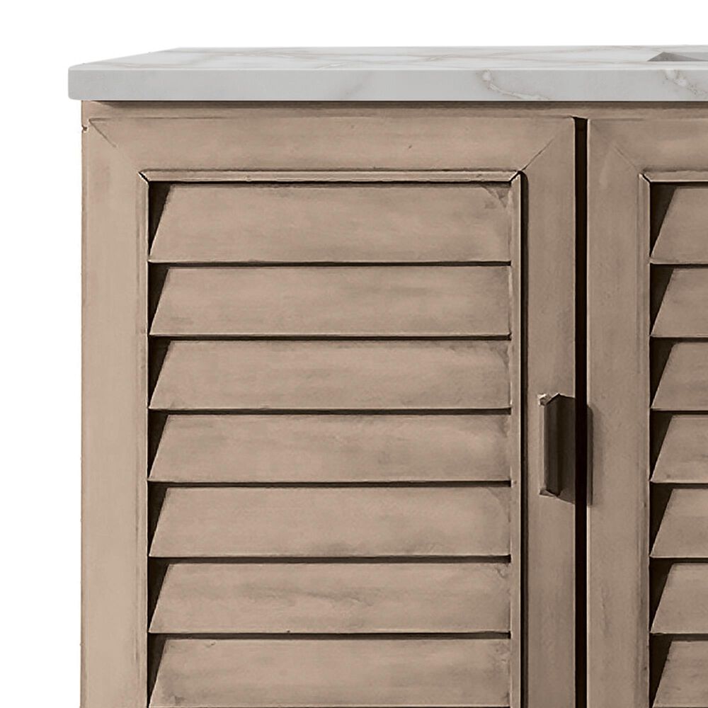 James Martin Vanities Portland 60" Single Bathroom Vanity in Whitewashed Walnut with 3 cm Eternal Jasmine Pearl Silestone Top, Rectangular Sink and FreePower Wireless Charger, , large