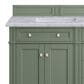 James Martin Vanities Brittany 72" Double Bathroom Vanity in Smokey Celadon with 3 cm Carrara White Marble Top and Rectangular Sinks, , large