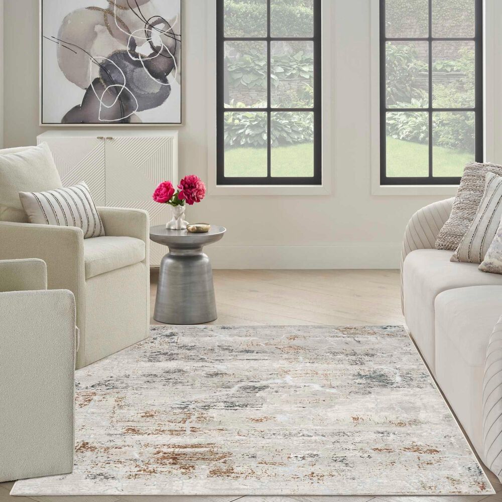 Nourison Glitz GLZ23 Grey and Multicolor 3&#39;11&quot; x 5&#39;11&quot; Area Rug, , large