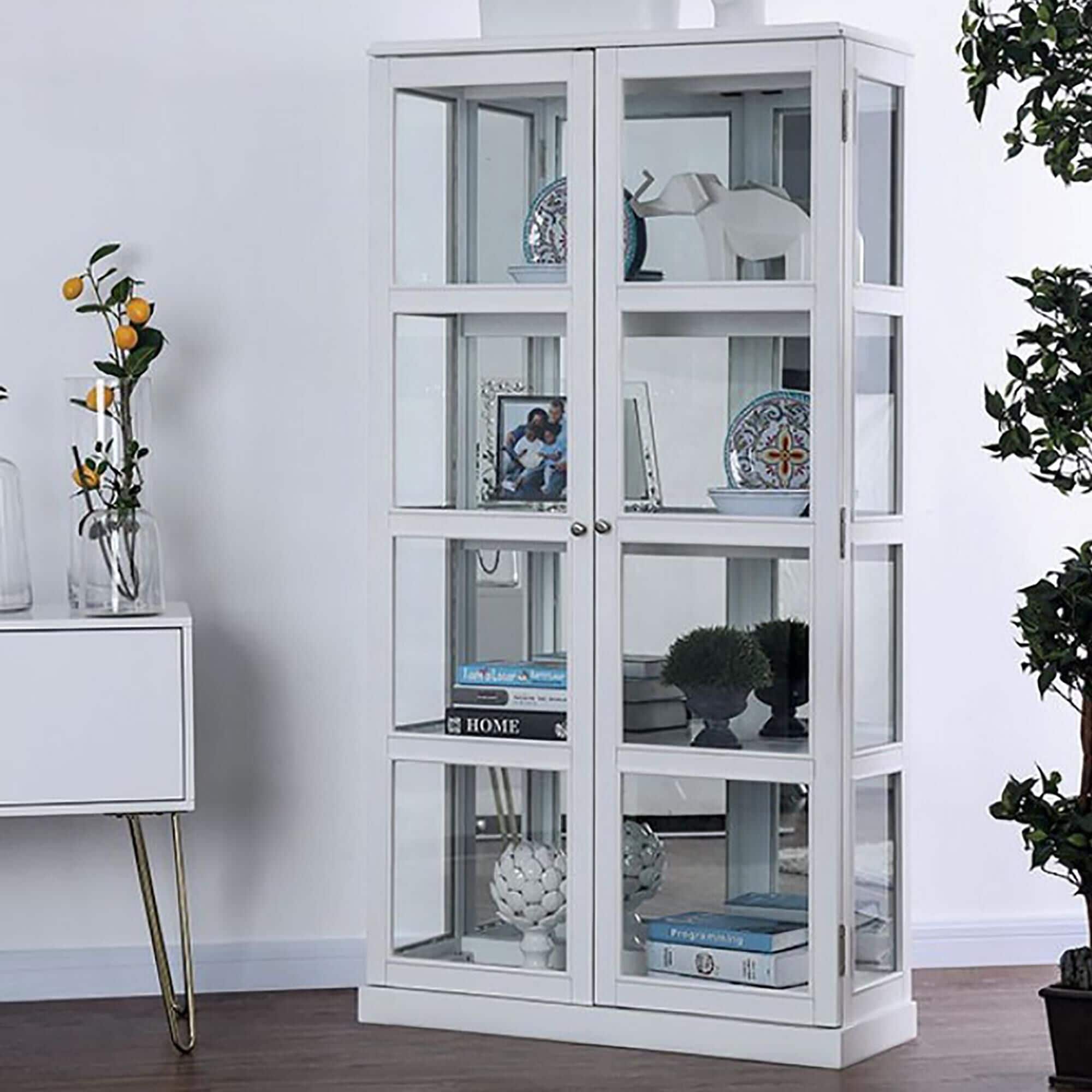 Furniture of America Vilas Curio Cabinet in White
