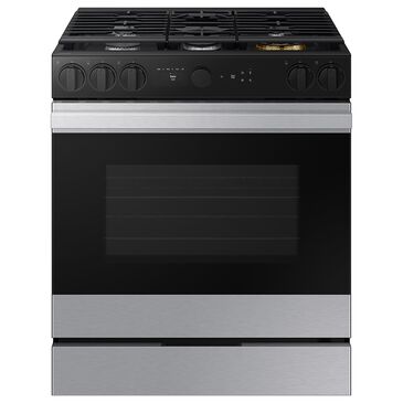 Samsung Bespoke Bespoke 6.0 Cu. Ft. Smart Slide-In Gas Range with Reversible Griddle and 23K BTU Power Burner in Stainless Steel, , large