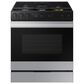Samsung Bespoke Bespoke 6.0 Cu. Ft. Smart Slide-In Gas Range with Reversible Griddle and 23K BTU Power Burner in Stainless Steel, , large