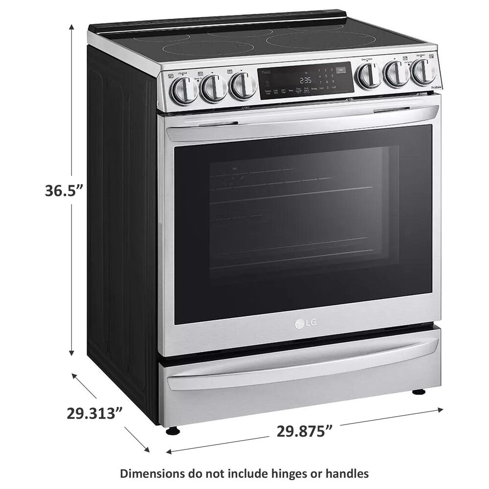 LG 6.3 Cu. Ft. Smart Wi-Fi Enabled ProBake Convection InstaView Slide-In Electric Range with Air Fry and Glass Cooktop in Stainless Steel, , large