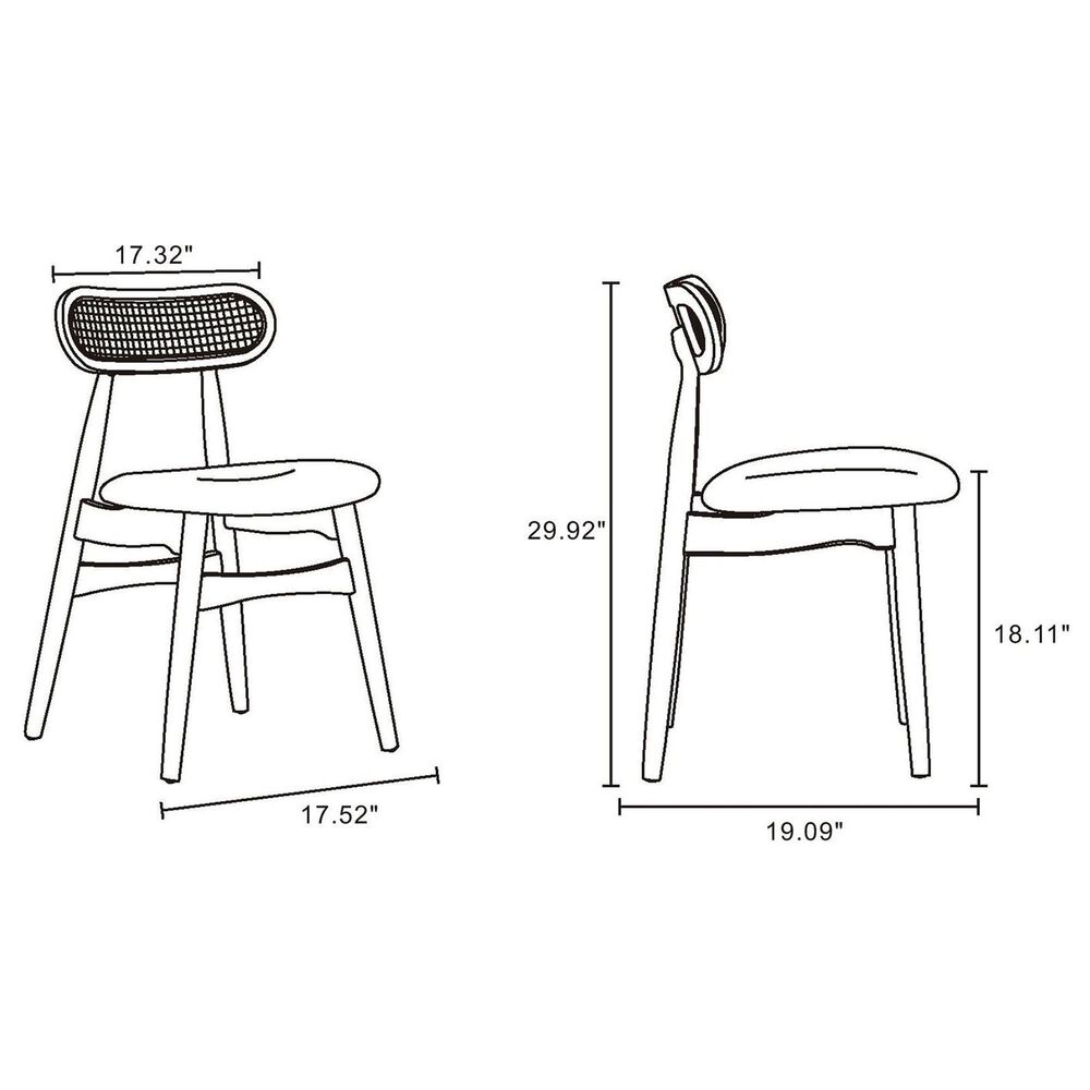 Dayton Colbert Side Chair in Black and Natural &#40;Set of 4&#41;, , large